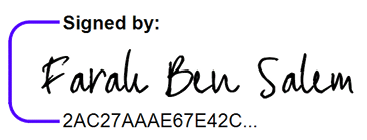 Handtekening Farah Ben Salem
